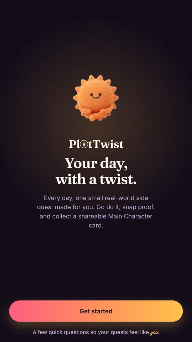 The PlotTwist welcome screen