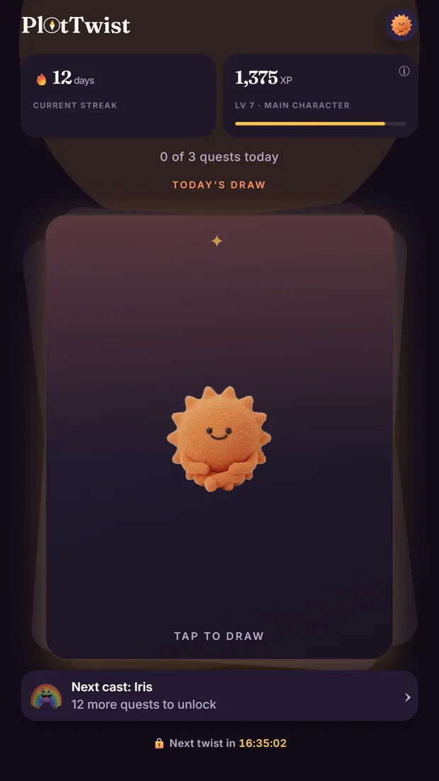The locked daily card waiting to be drawn