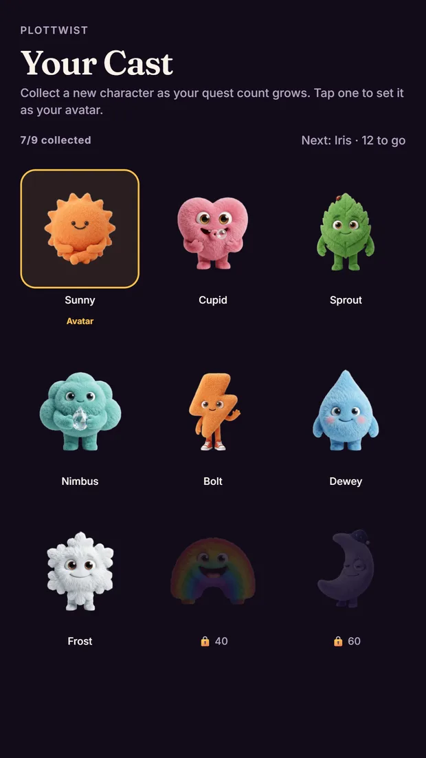 The Cast gallery of collectible characters